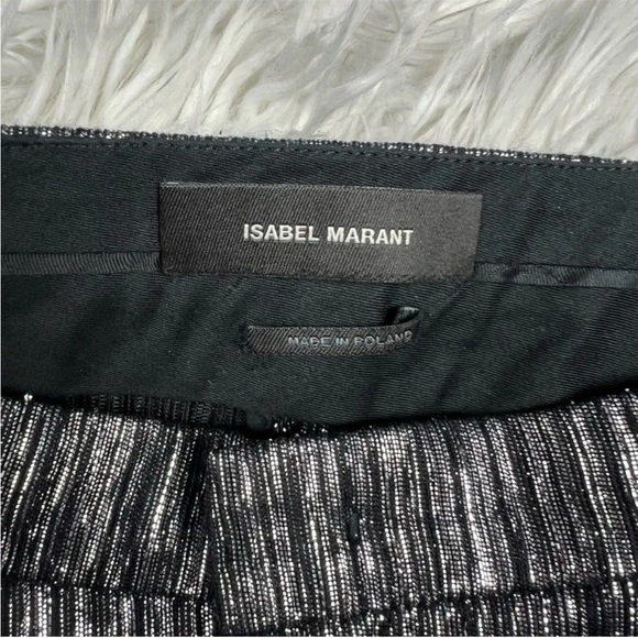 NWOT Isabel Marant Dansley Party Time Trousers Pants Metallic Silver Designer 12 - Picture 8 of 12